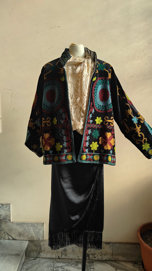 Giacca Boho con Tasche Laterali