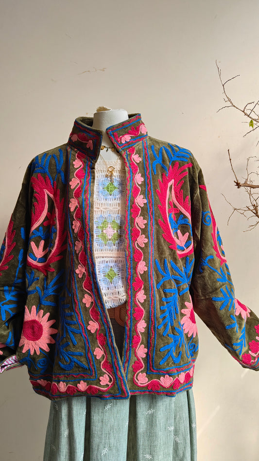 Giacca Boho con Tasche Laterali