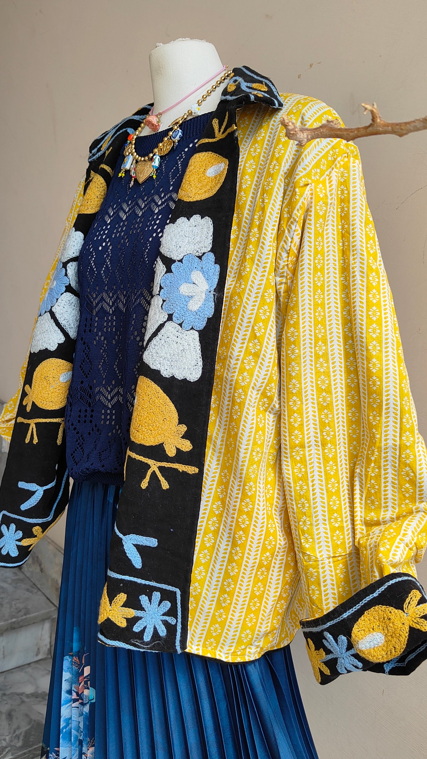 Giacca Boho con Tasche Laterali