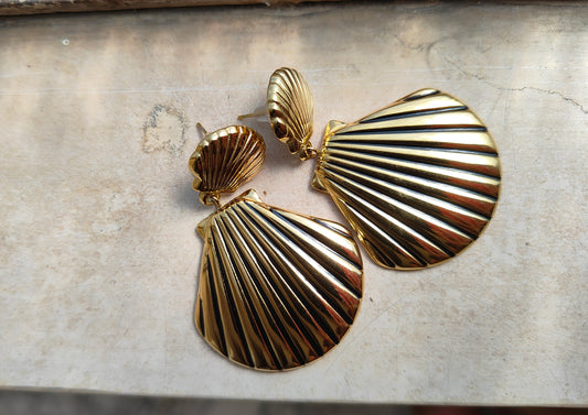 Orecchini Conchiglia Dorata