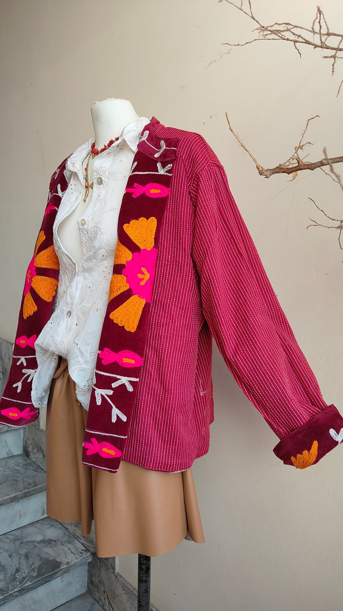 Giacca Boho con Tasche Laterali