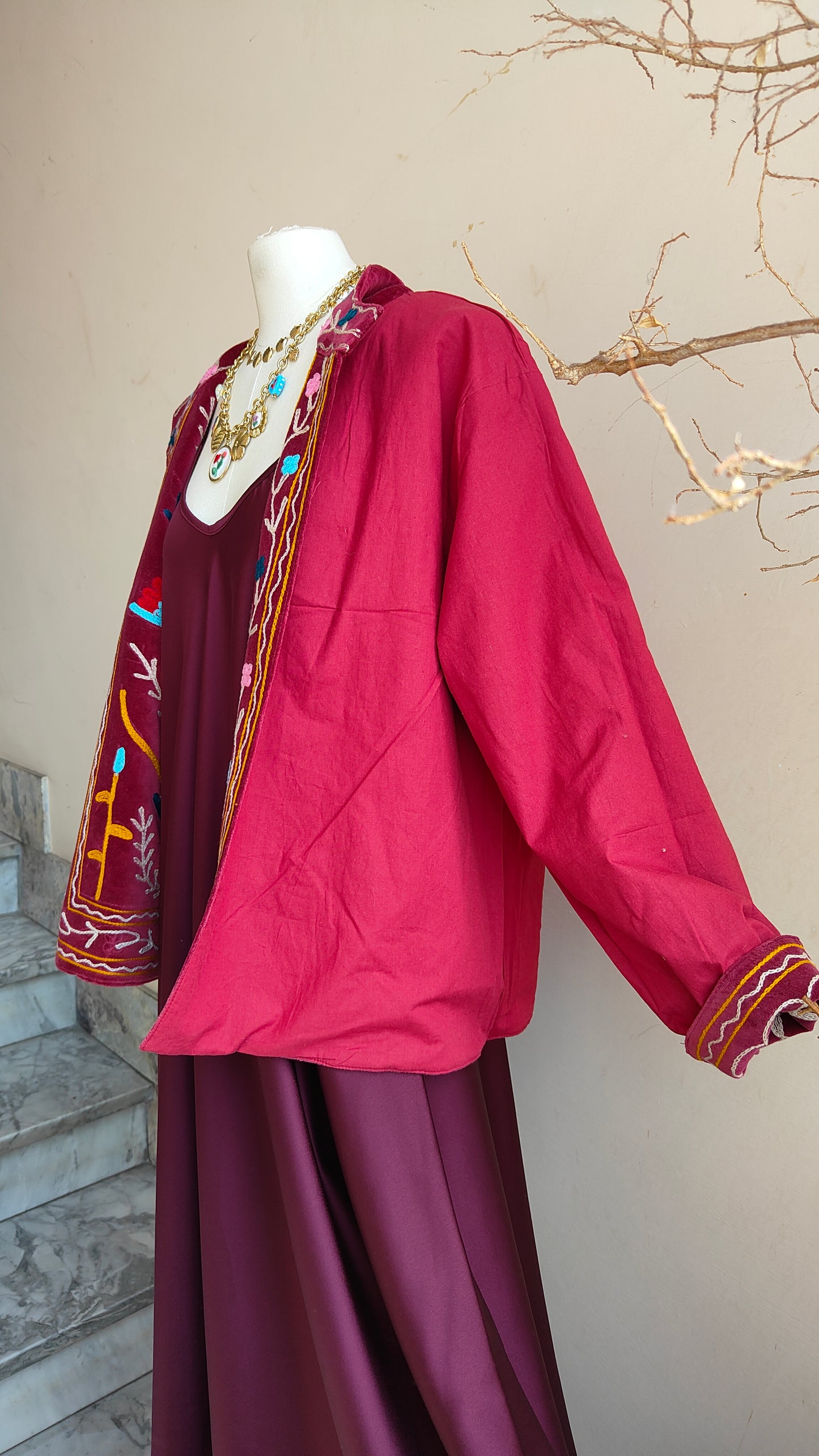 Giacca Boho con Tasche Laterali