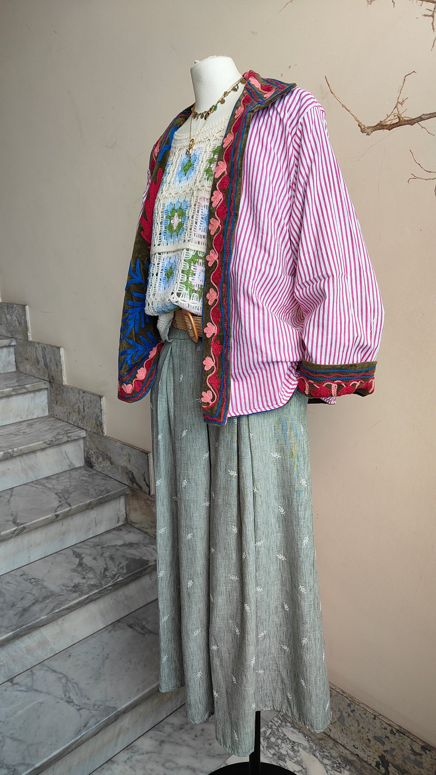 Giacca Boho con Tasche Laterali