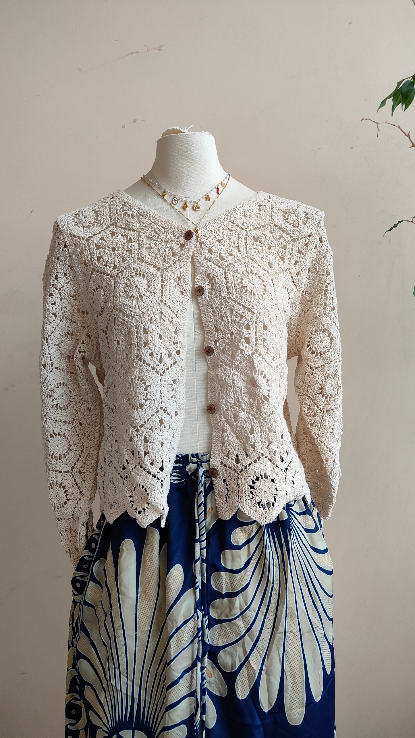 Cardigan macramè