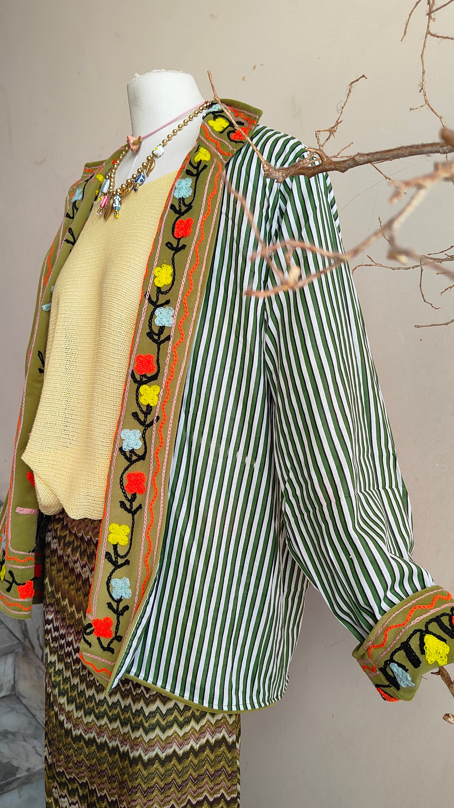 Giacca Boho con Tasche Laterali