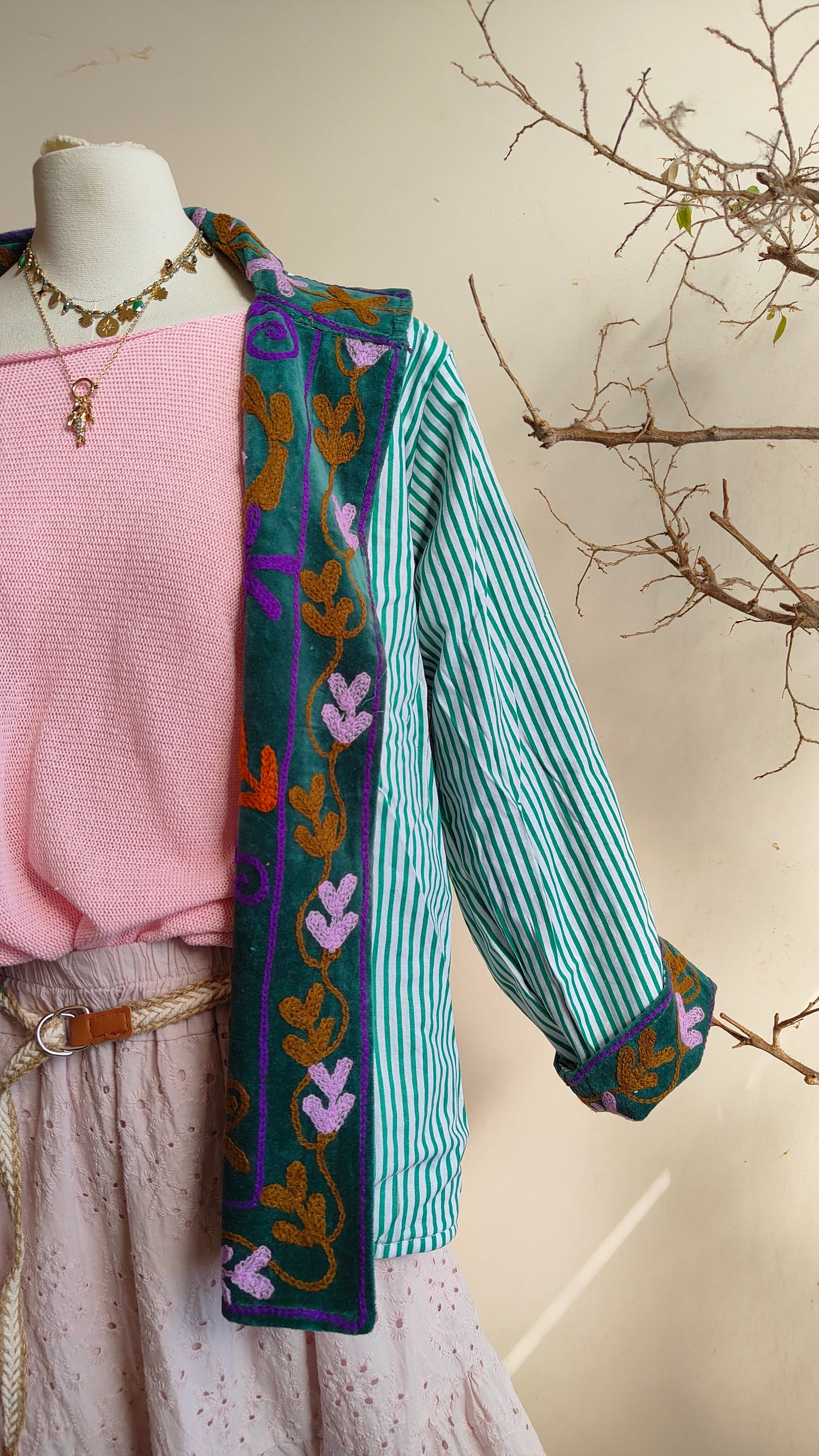 Giacca Boho con Tasche Laterali