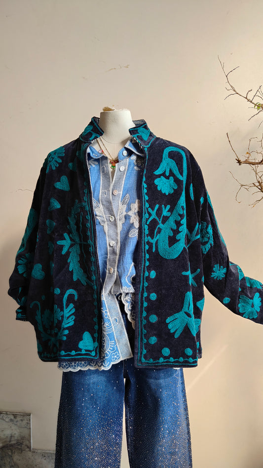 Giacca Boho con Tasche Laterali
