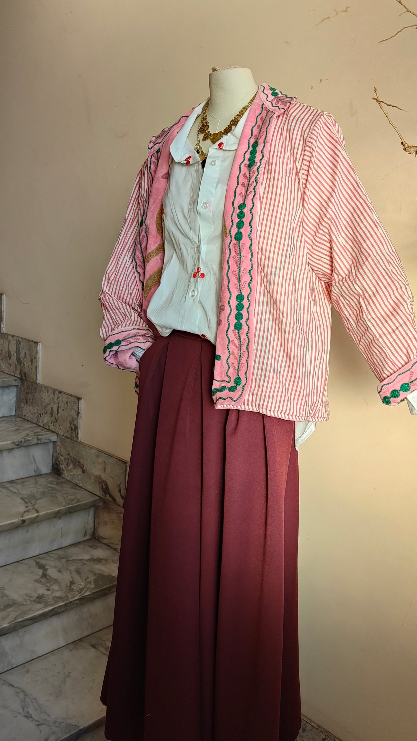 Giacca Boho con Tasche Laterali