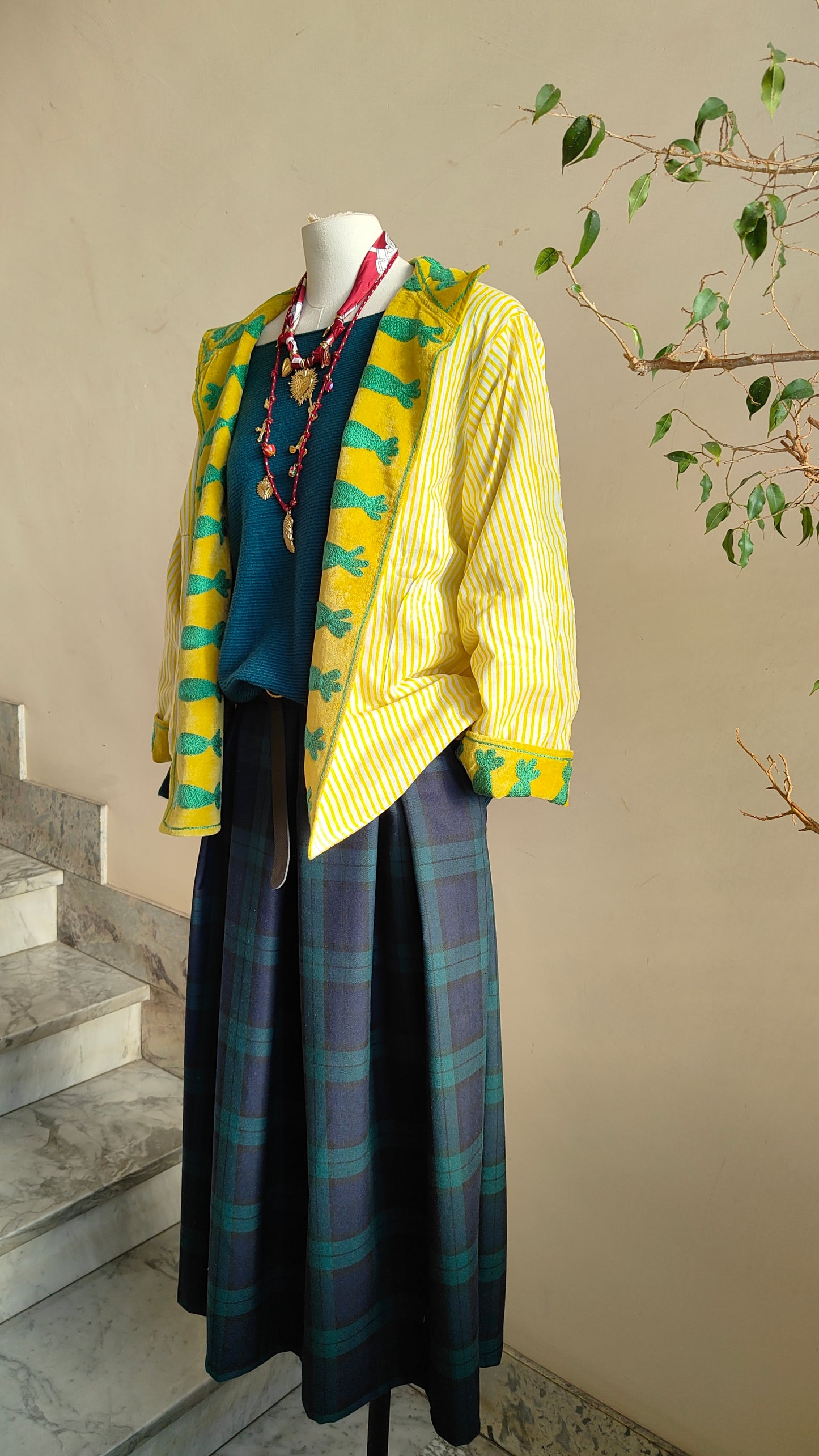 Giacca Boho con Tasche Laterali