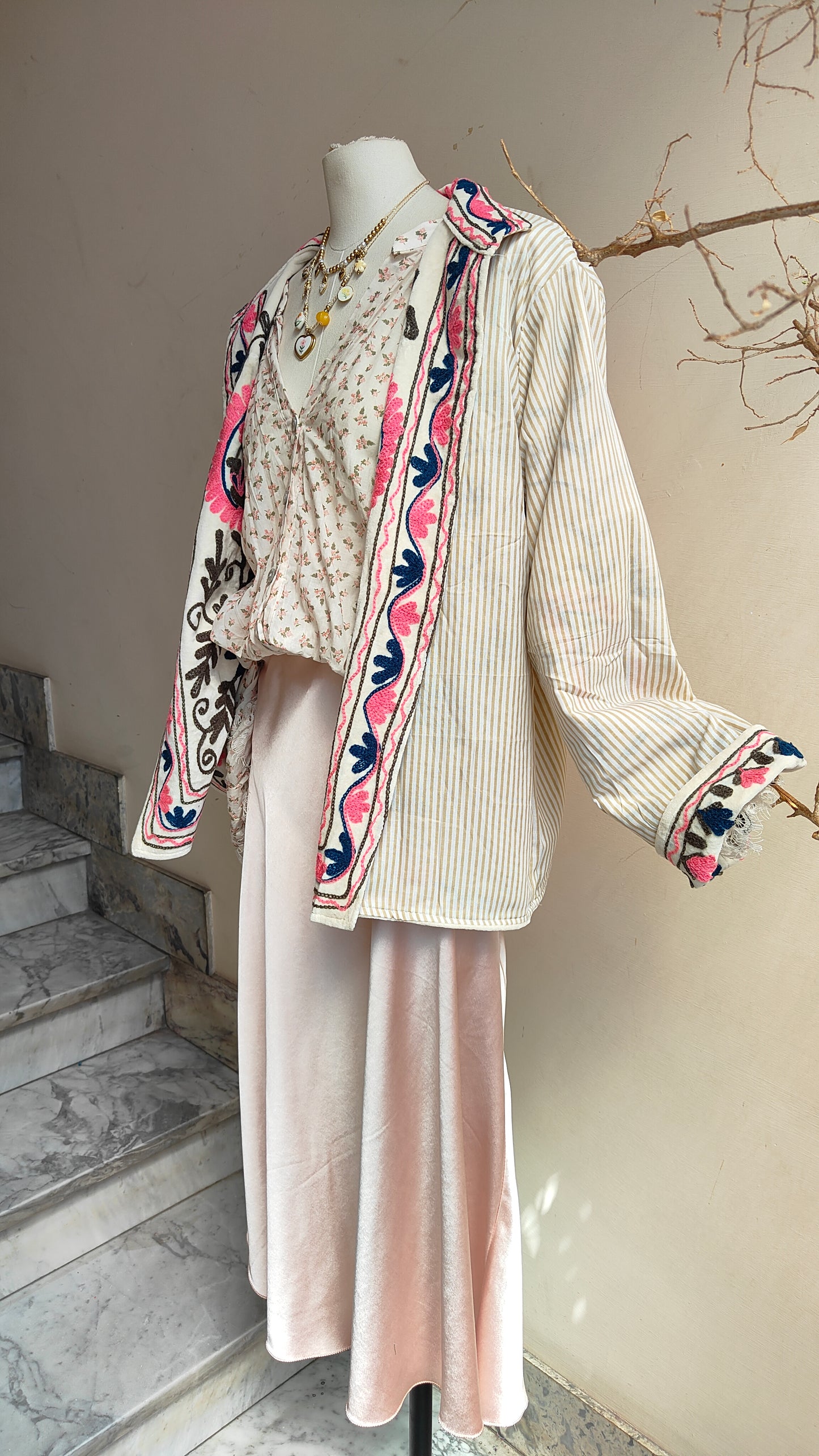 Giacca Boho con Tasche Laterali
