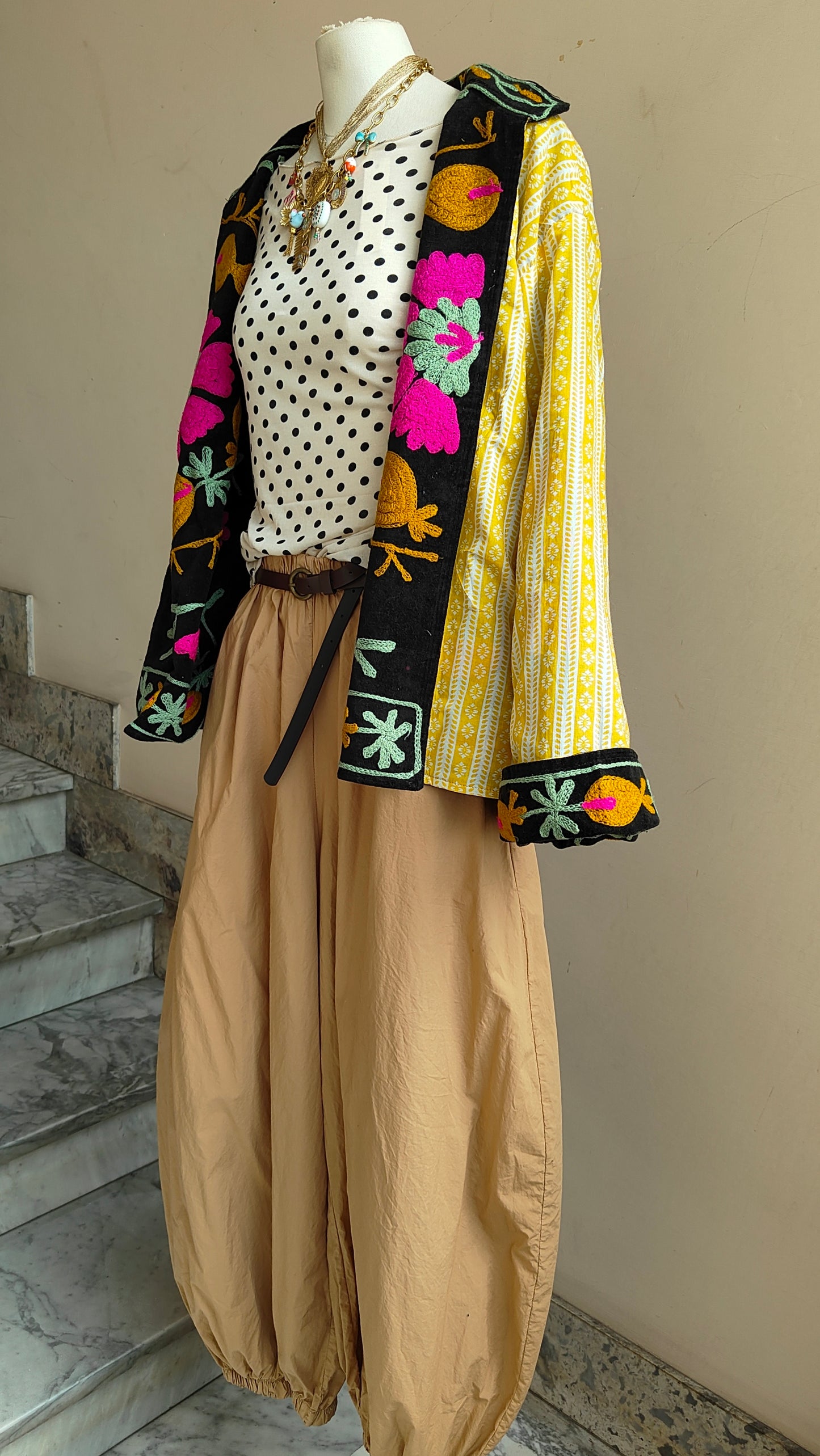 Giacca Boho con Tasche Laterali