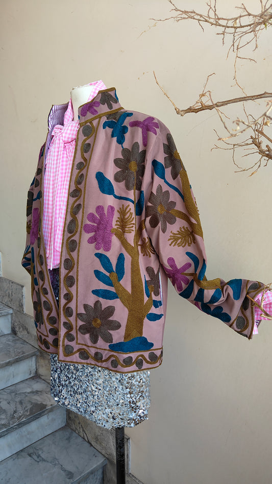 Giacca Boho con Tasche Laterali