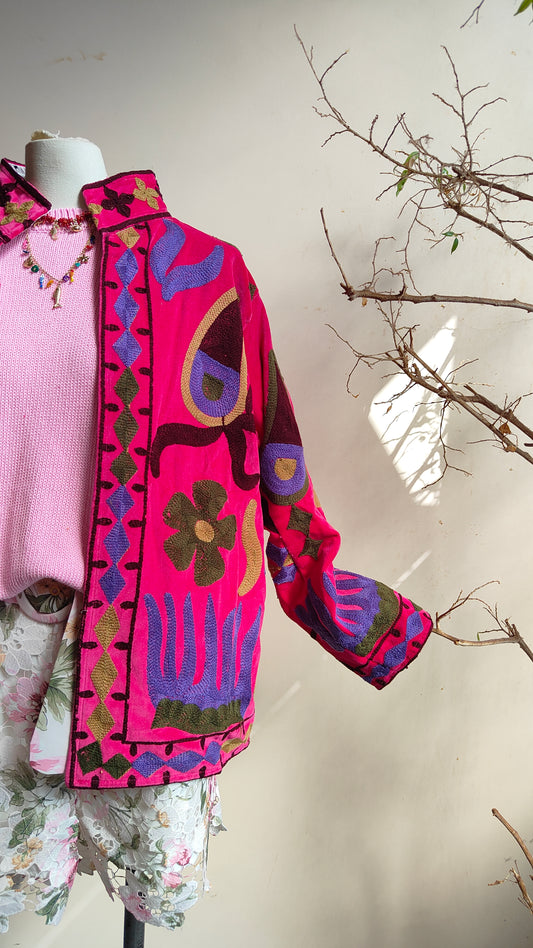Giacca Boho con Tasche Laterali