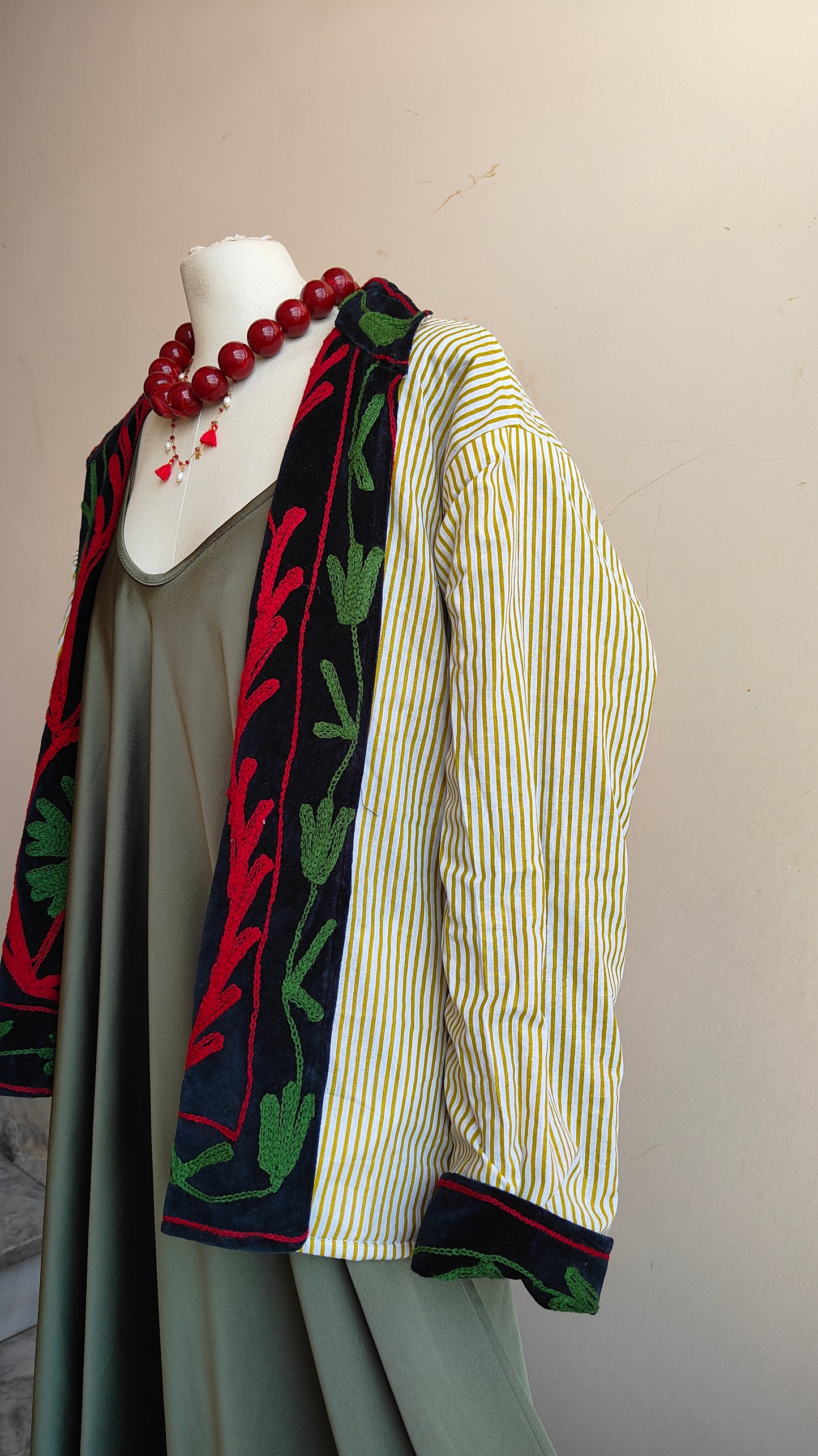 Giacca Boho con Tasche Laterali