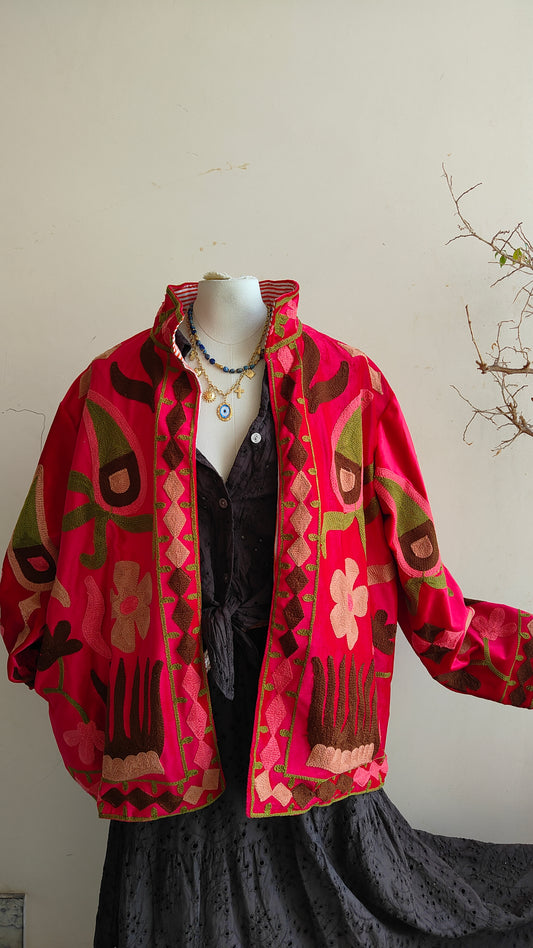 Giacca Boho con Tasche Laterali