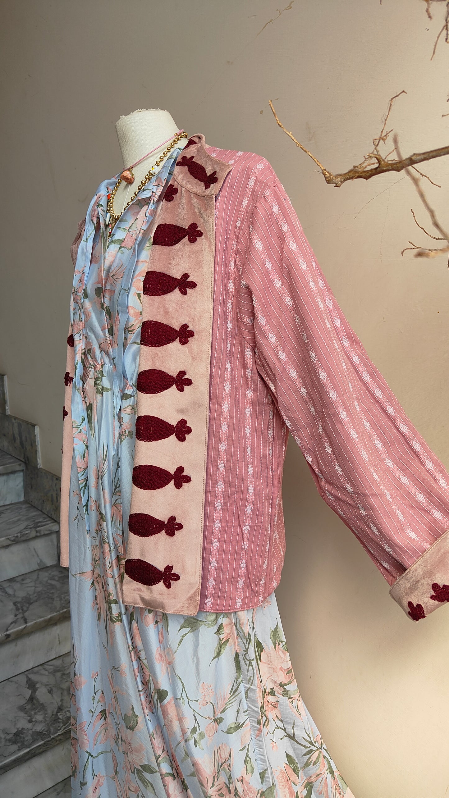 Giacca Boho con Tasche Laterali