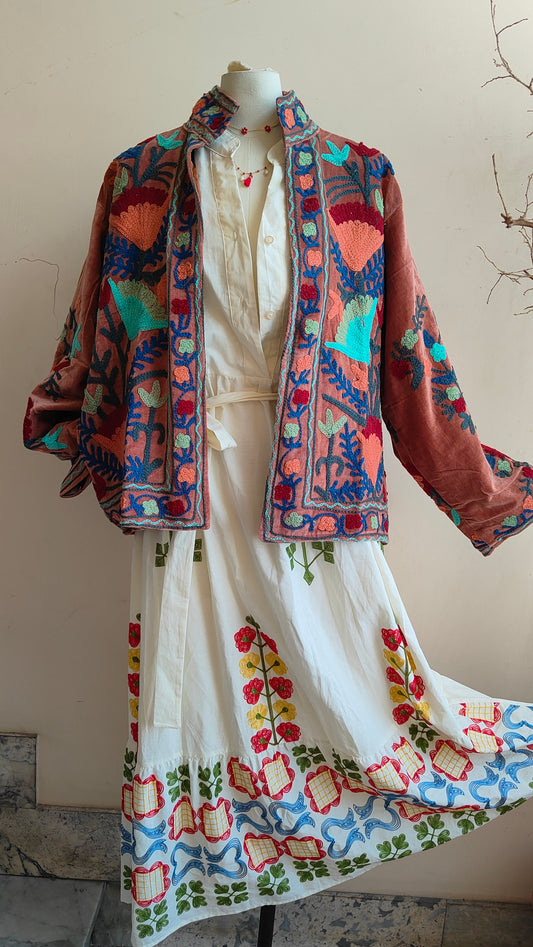 Giacca Boho con Tasche Laterali