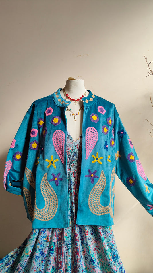 Giacca Boho con Tasche Laterali