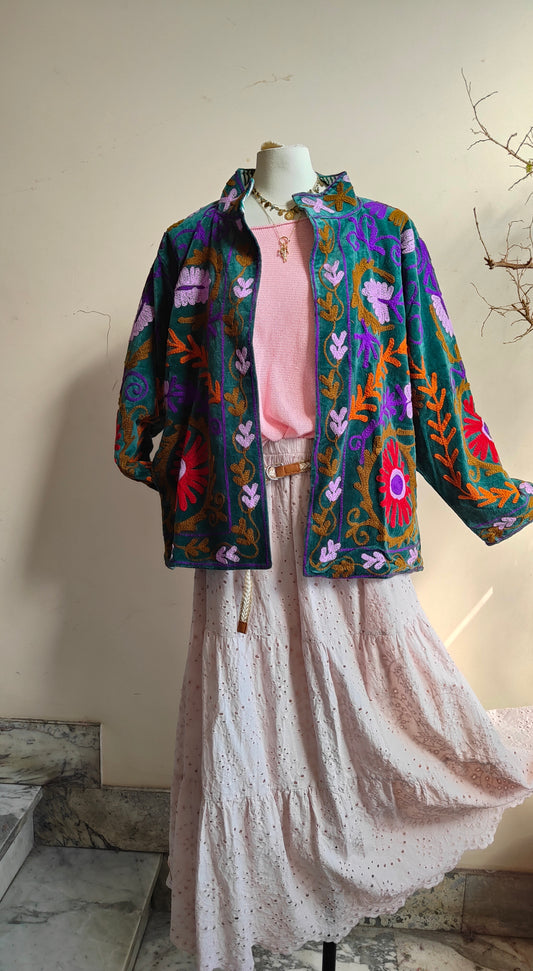 Giacca Boho con Tasche Laterali