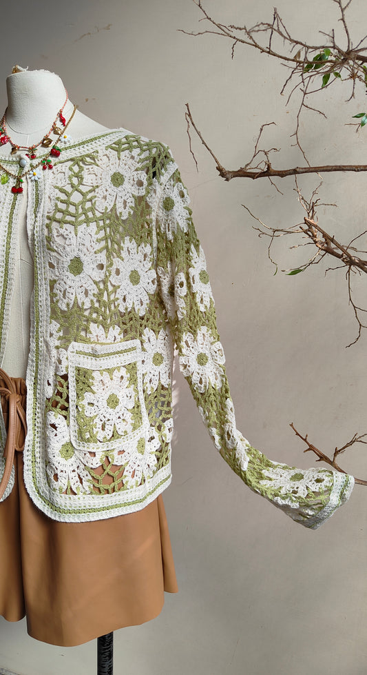 Cardigan Fiori Crochet