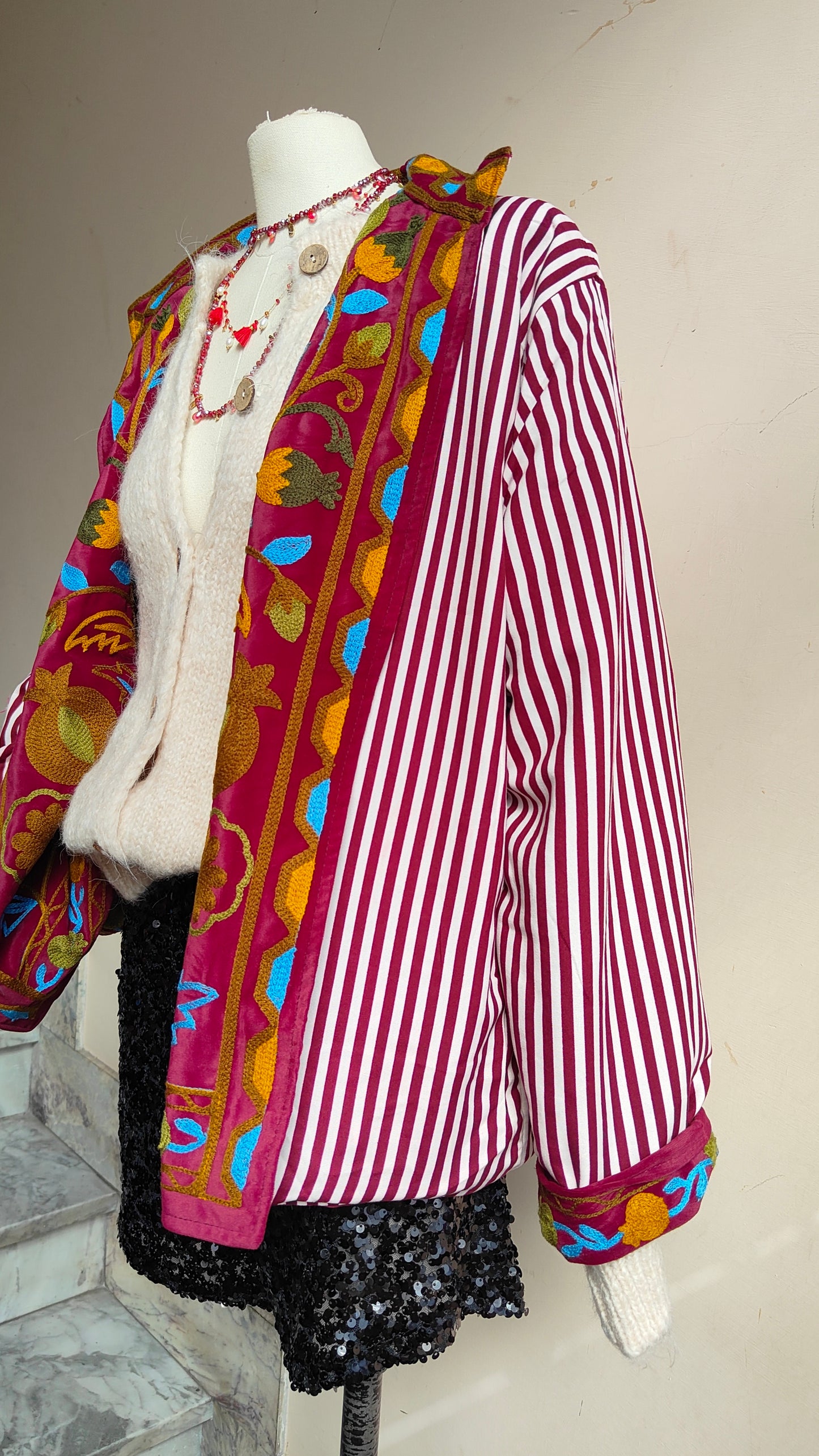 Giacca Boho con Tasche Laterali