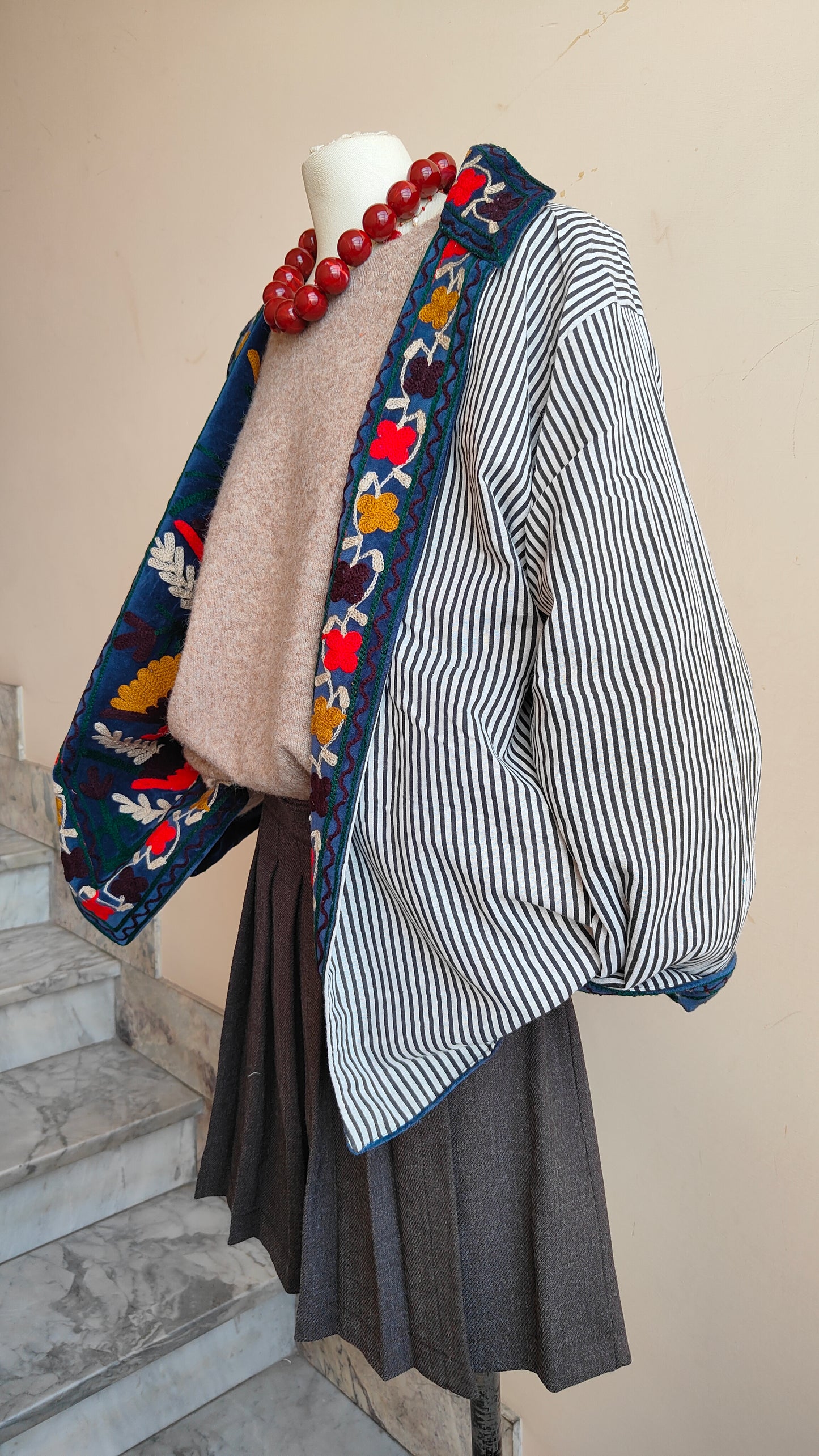 Giacca Boho con Tasche Laterali