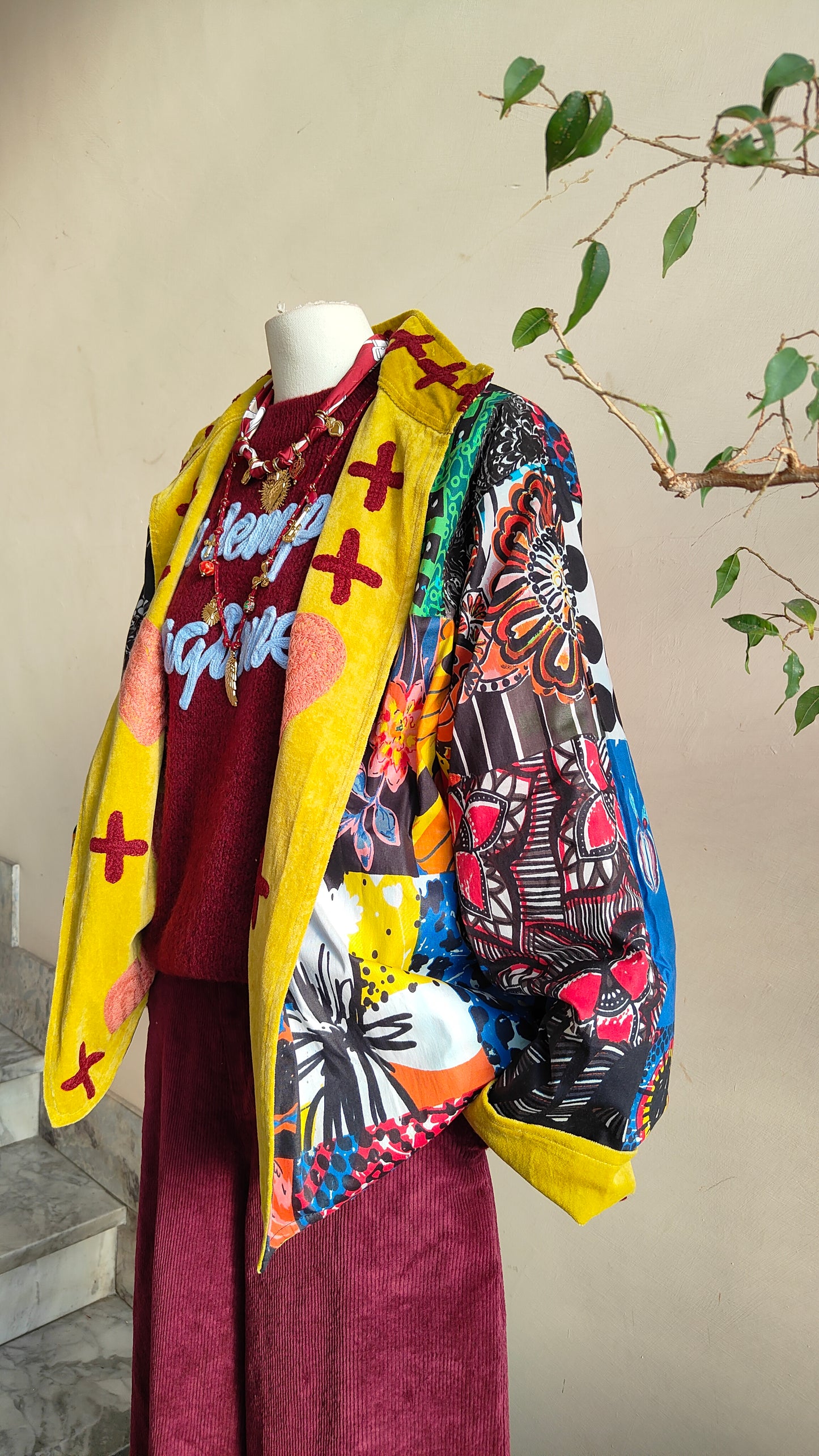 Giacca Boho con Tasche Laterali