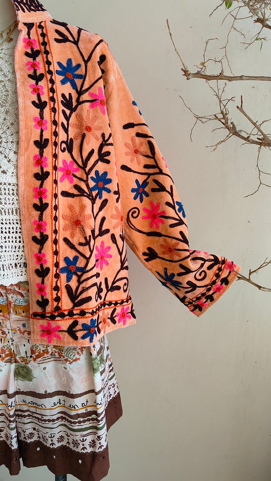 Giacca Boho con Tasche Laterali