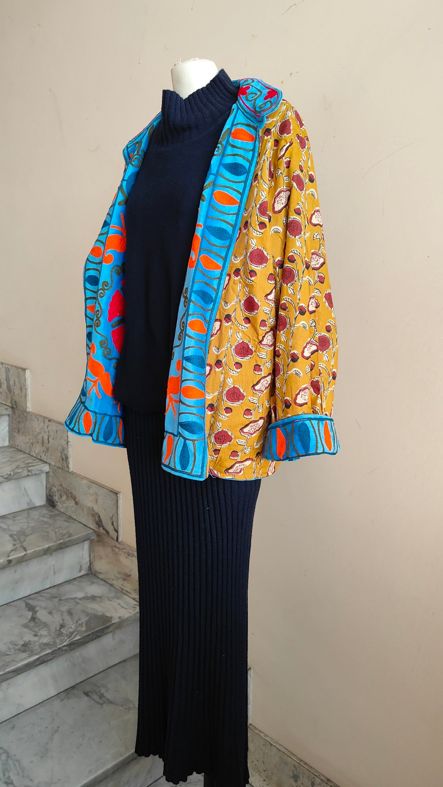 Giacca Boho con Tasche Laterali
