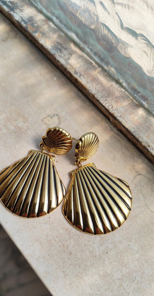 Orecchini Conchiglia Dorata