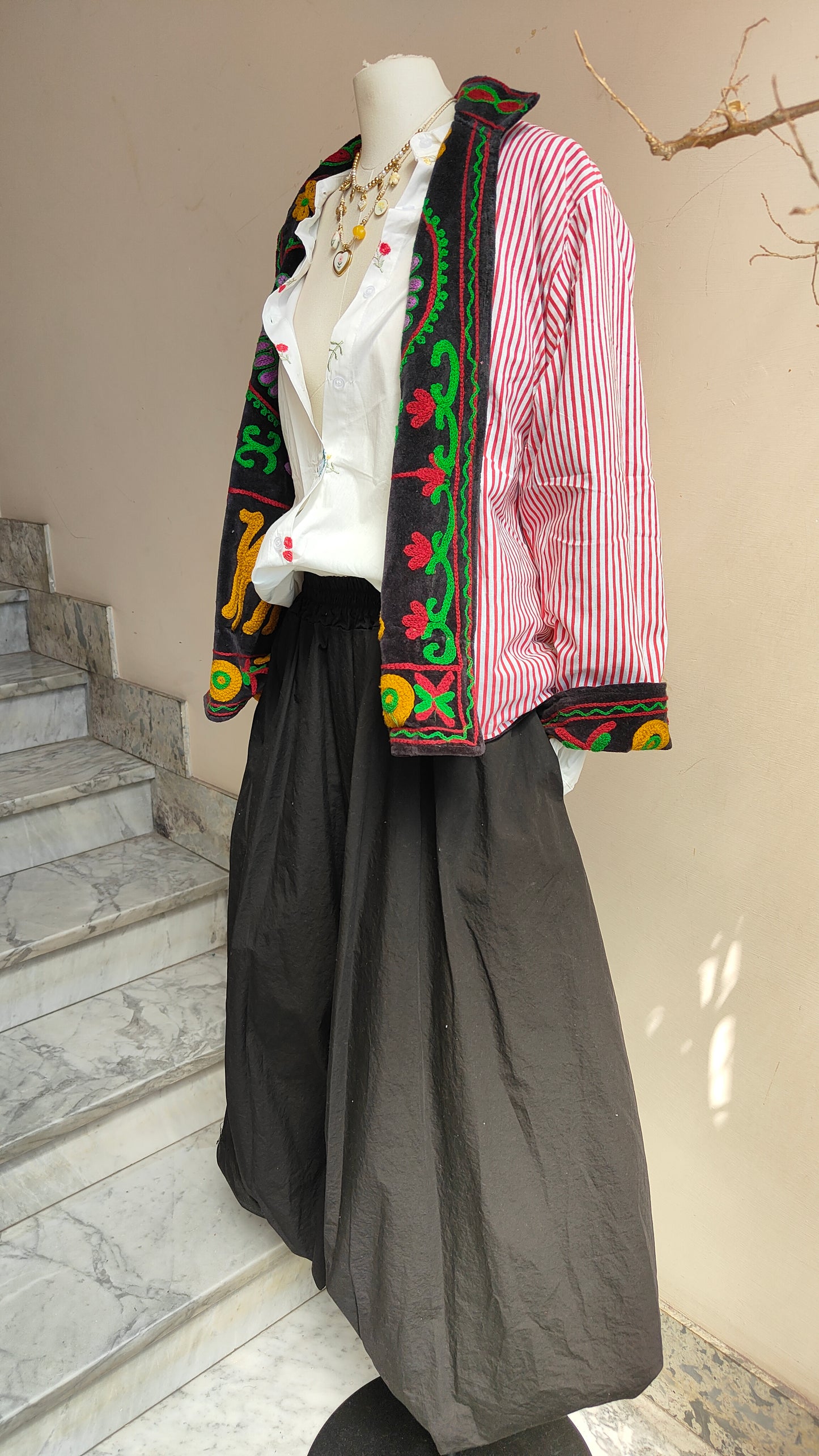 Giacca Boho con Tasche Laterali