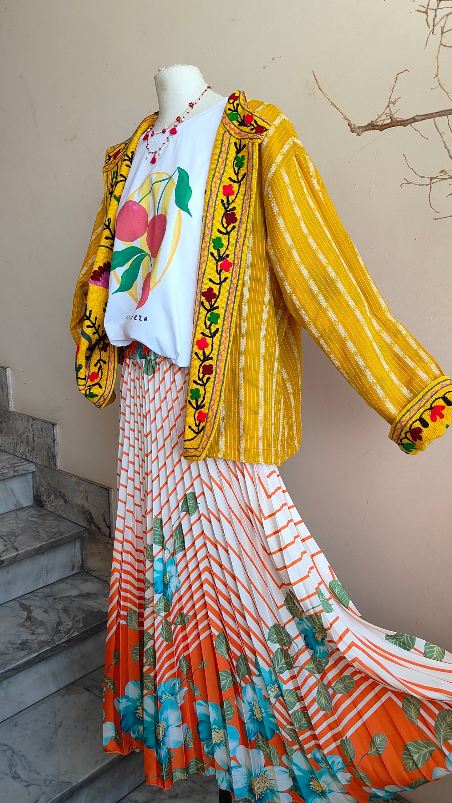 Giacca Boho tasche Canapa