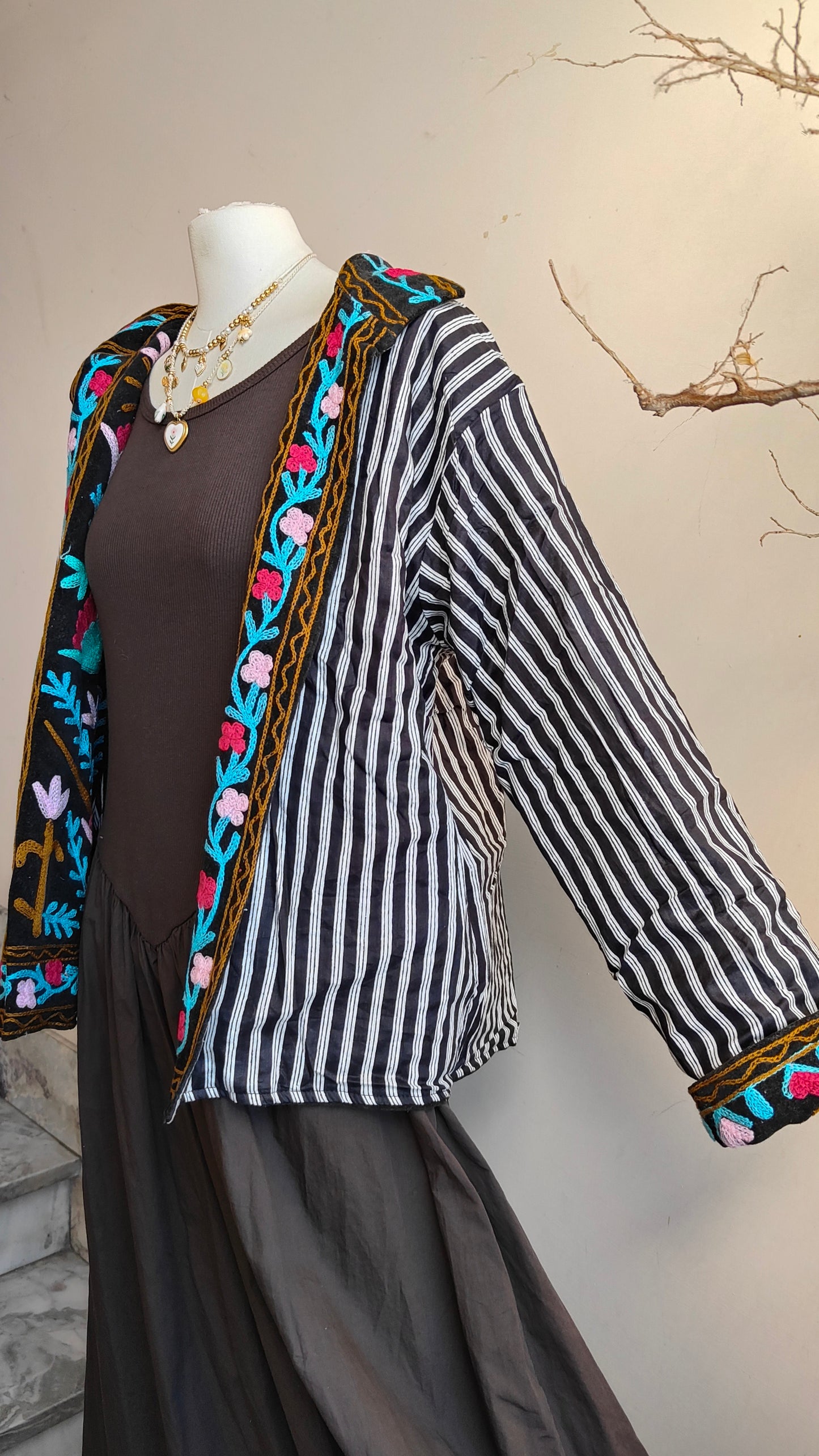 Giacca Boho con Tasche Laterali