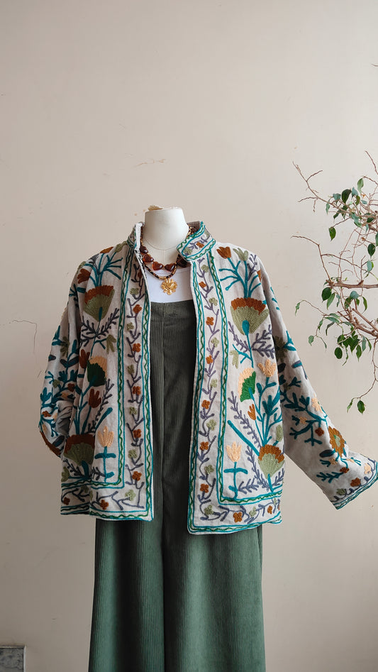 Giacca Boho con Tasche Laterali