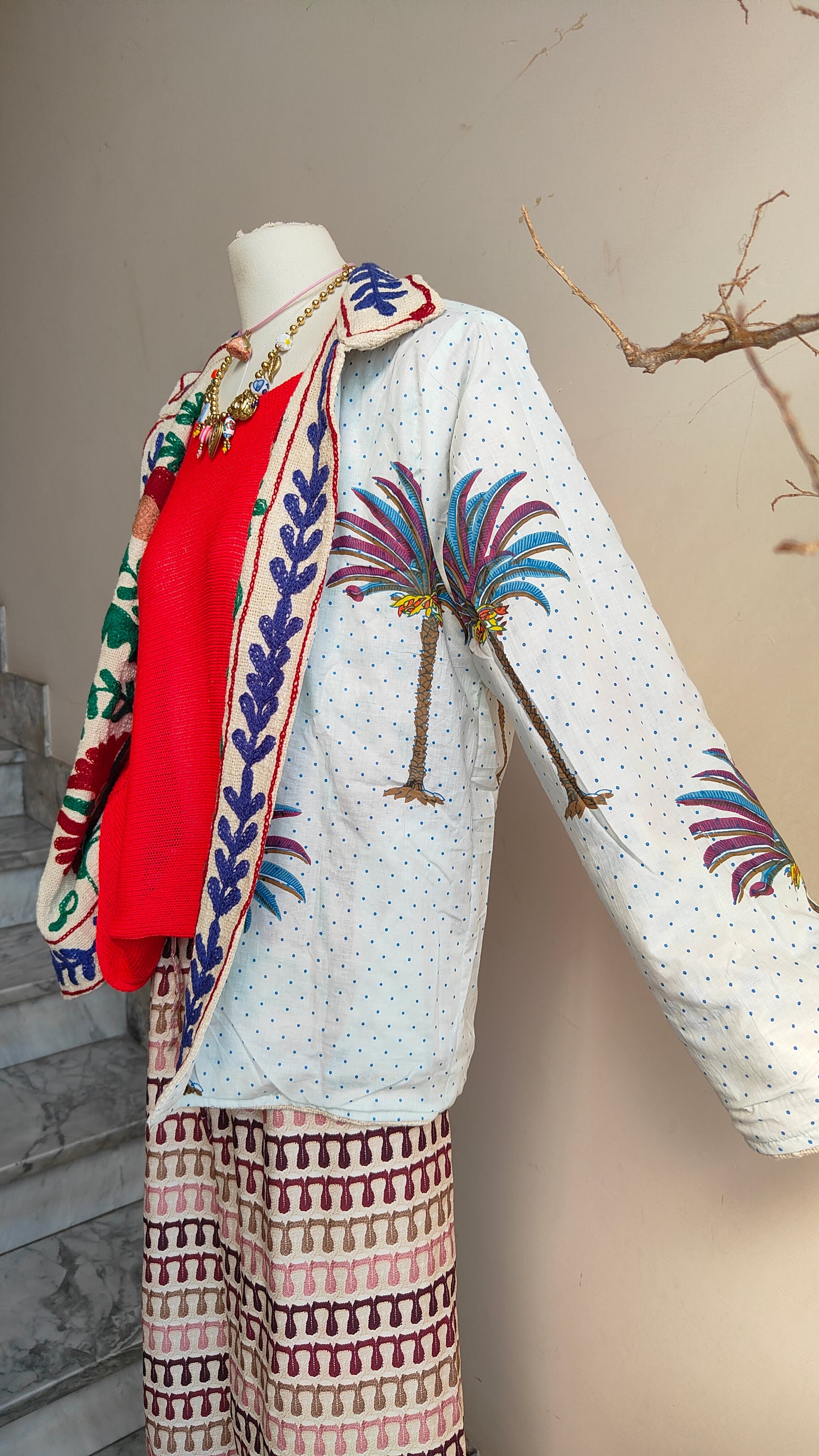 Giacca Boho tasche Canapa