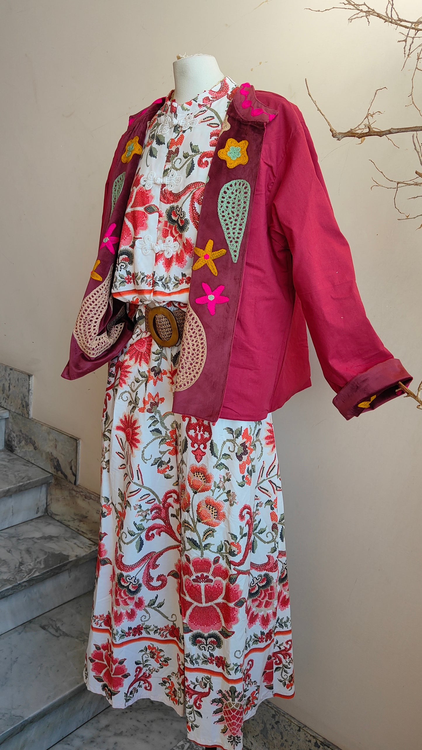 Giacca Boho con Tasche Laterali