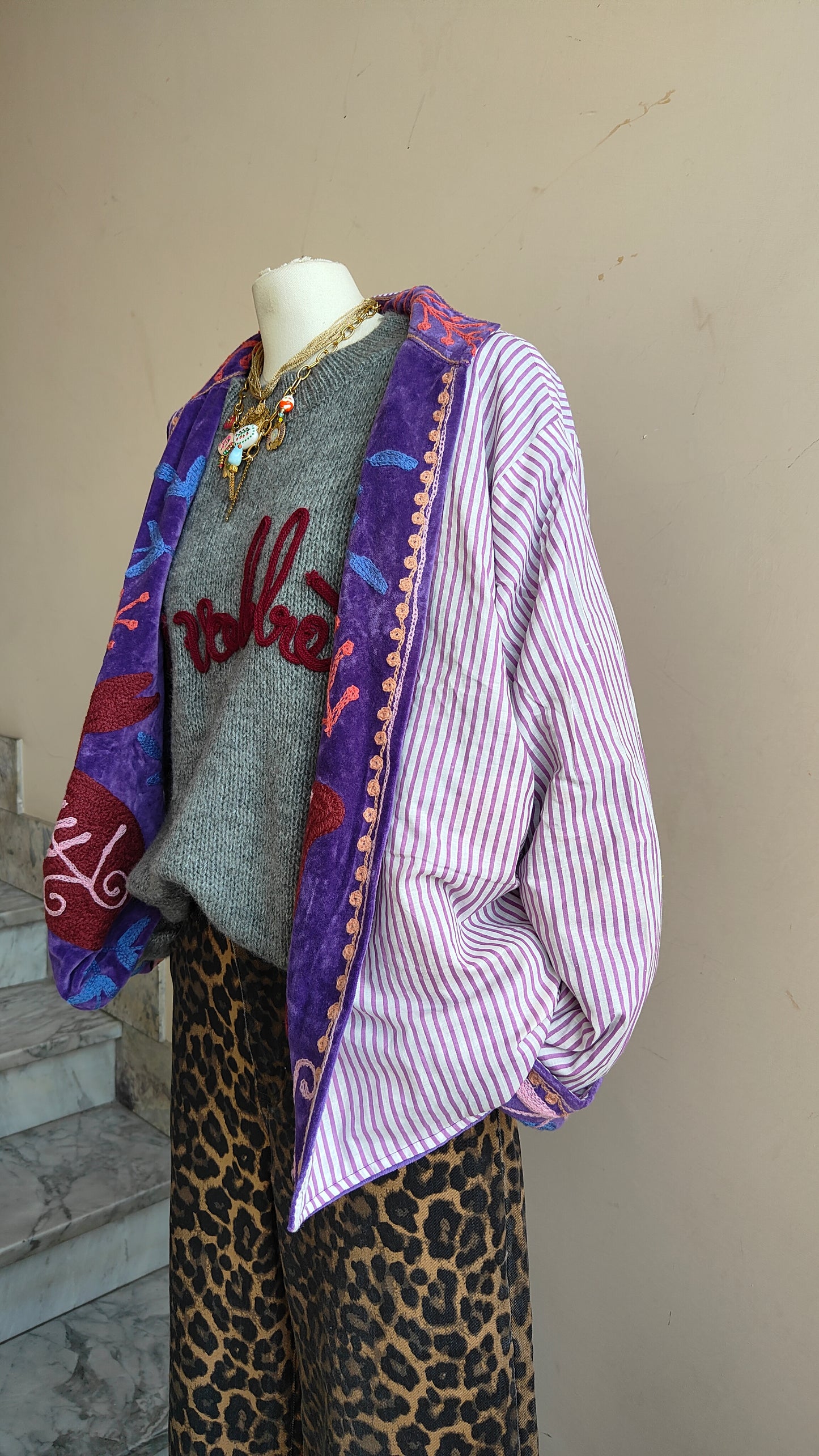 Giacca Boho con Tasche Laterali