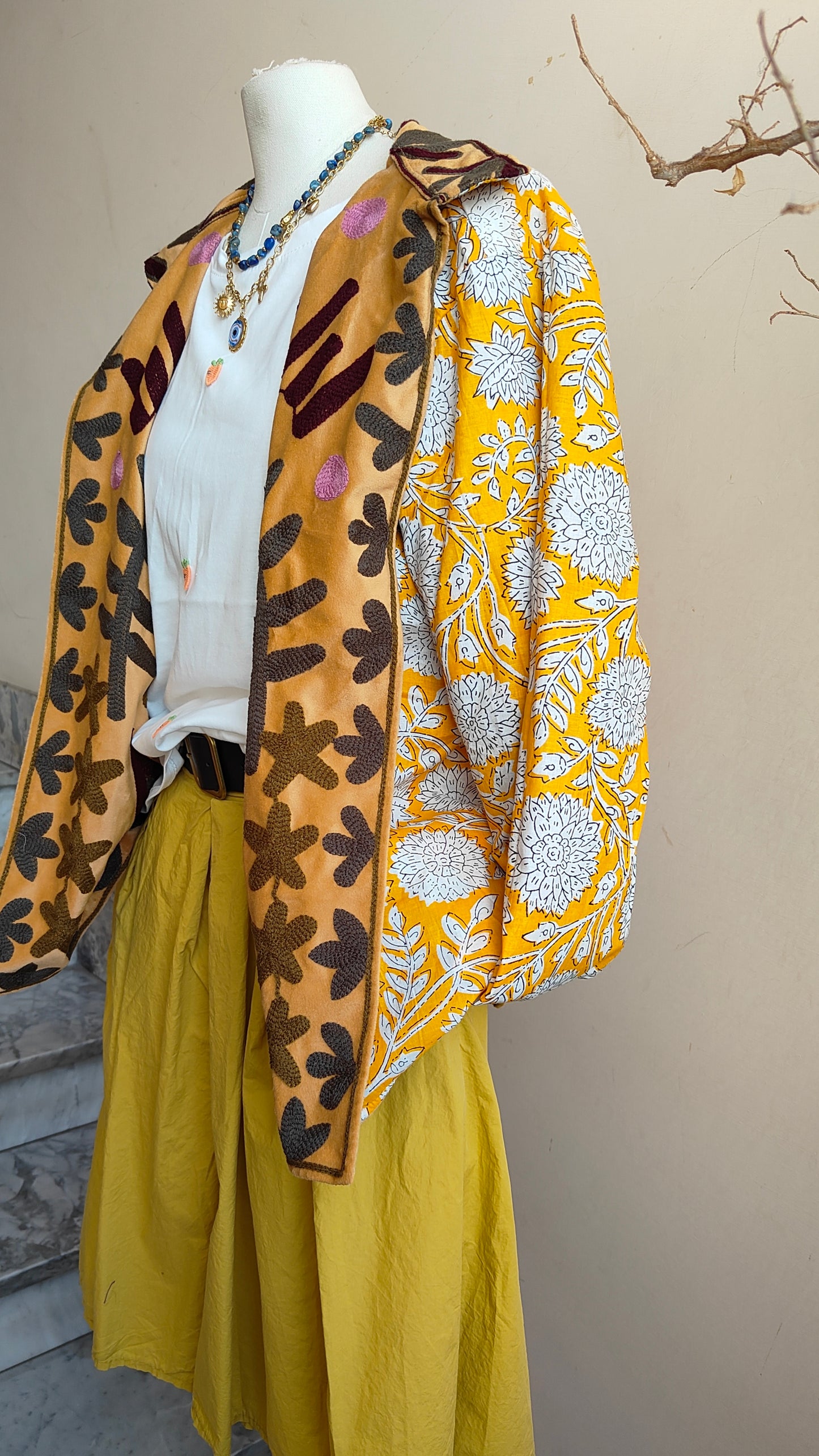 Giacca Boho con Tasche Laterali