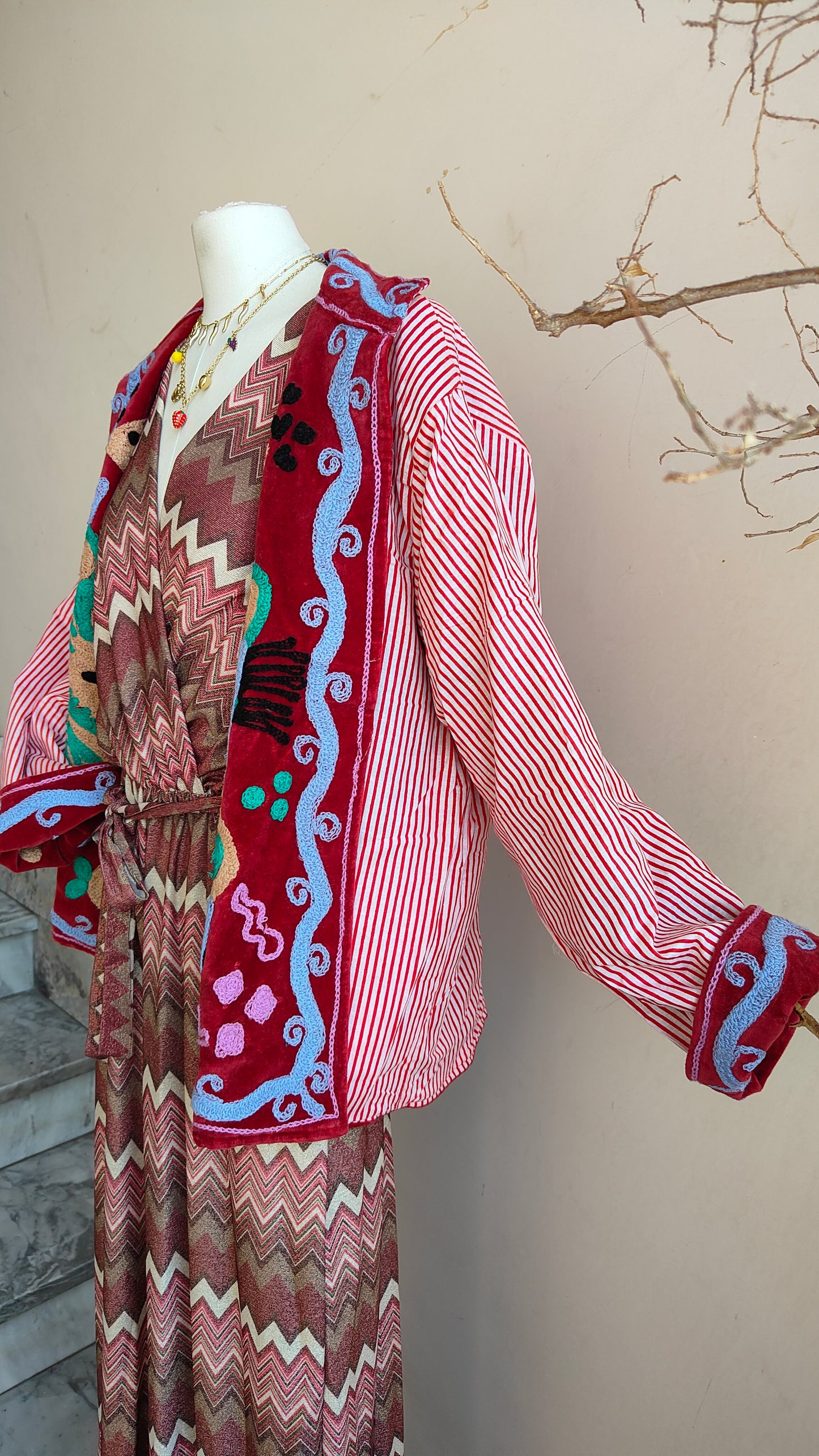 Giacca Boho con Tasche Laterali