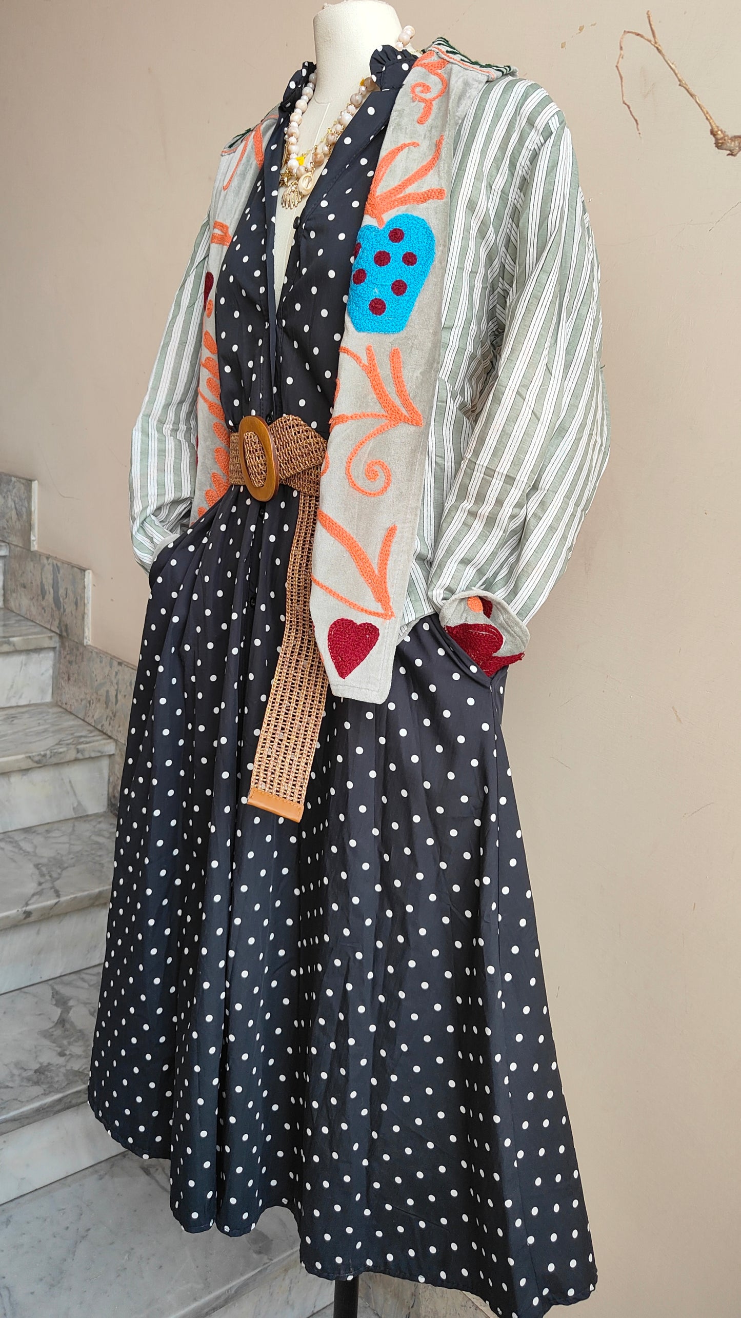 Giacca Boho con Tasche Laterali