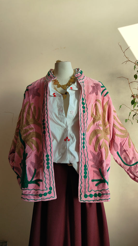 Giacca Boho con Tasche Laterali