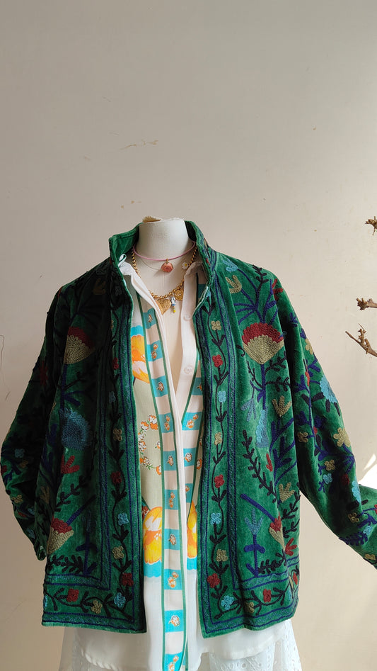 Giacca Boho con Tasche Laterali