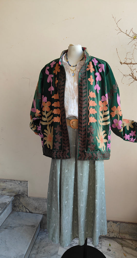 Giacca Boho con Tasche Laterali