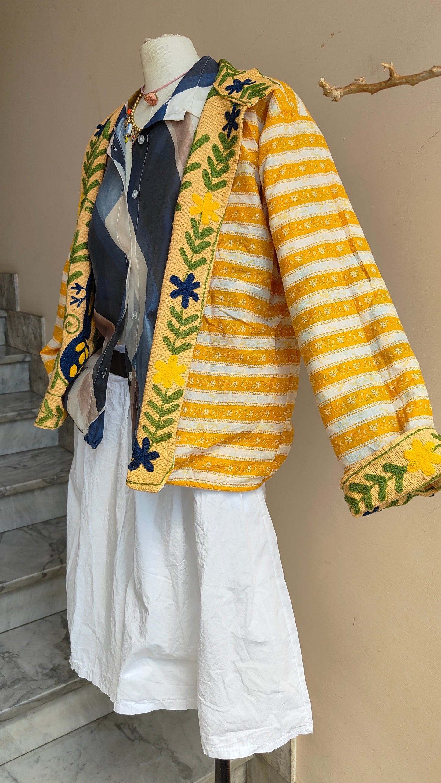 Giacca Boho tasche Canapa