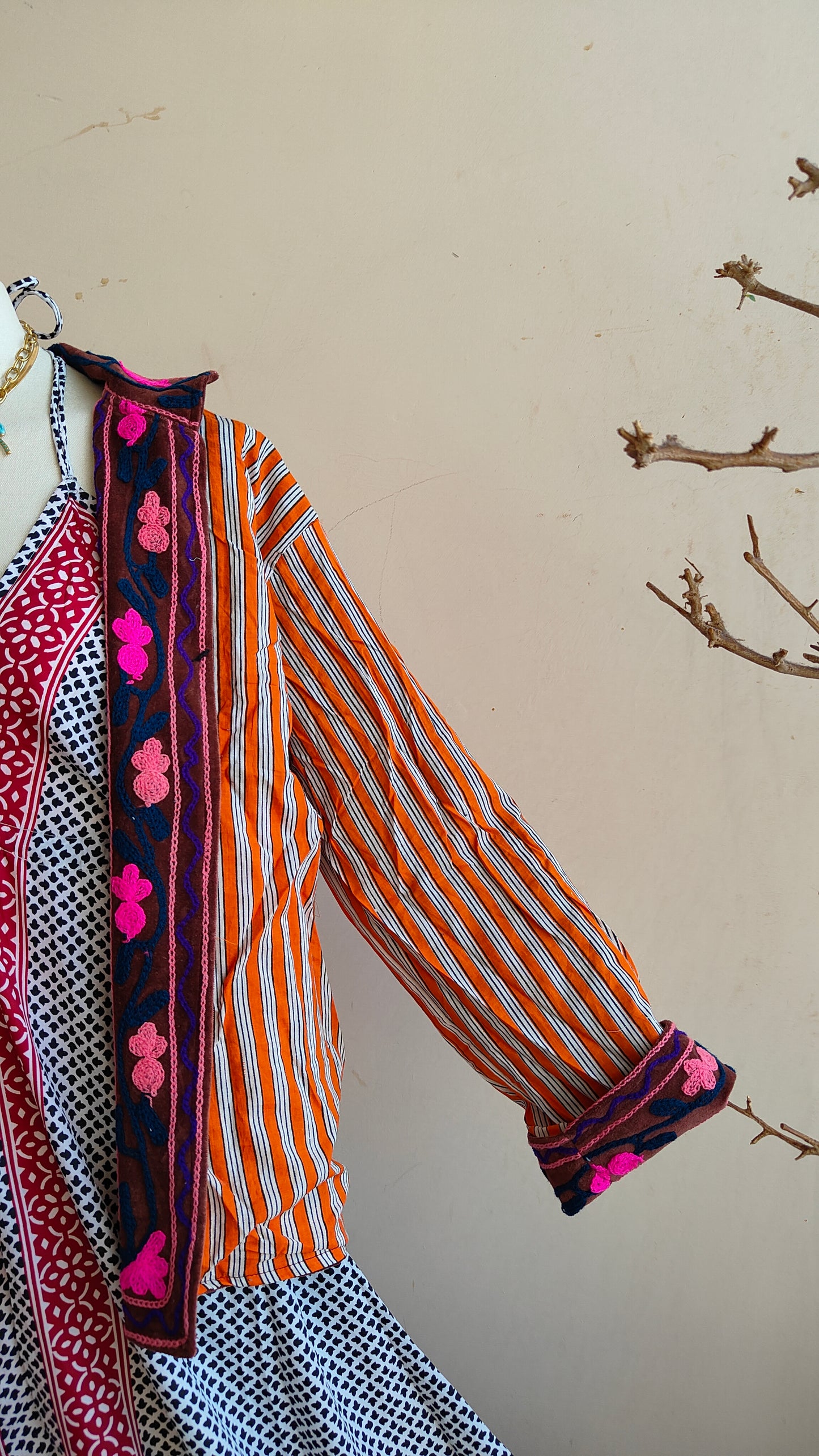 Giacca Boho con Tasche Laterali
