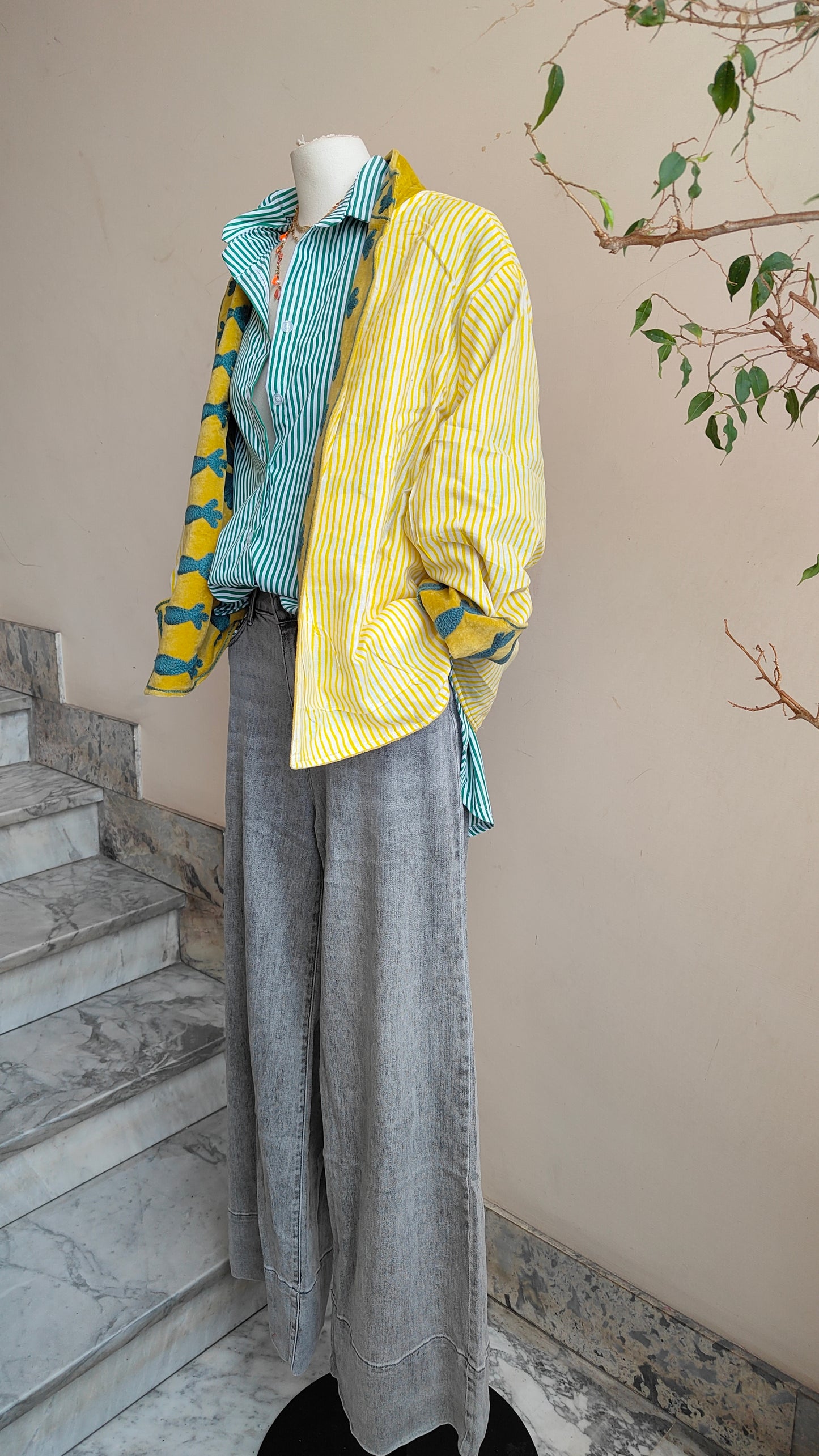 Giacca Boho con Tasche Laterali