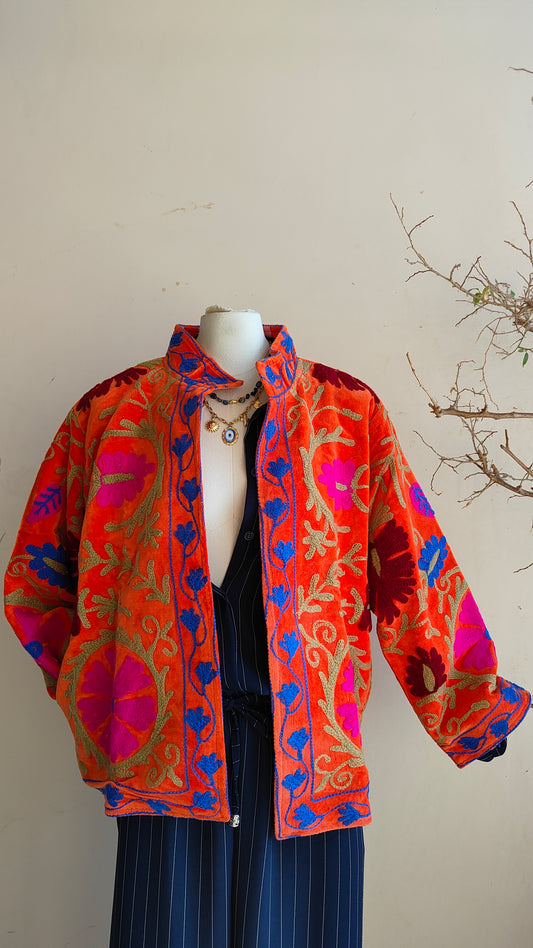 Giacca Boho con Tasche Laterali