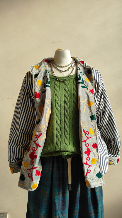 Giacca Boho con Tasche Laterali