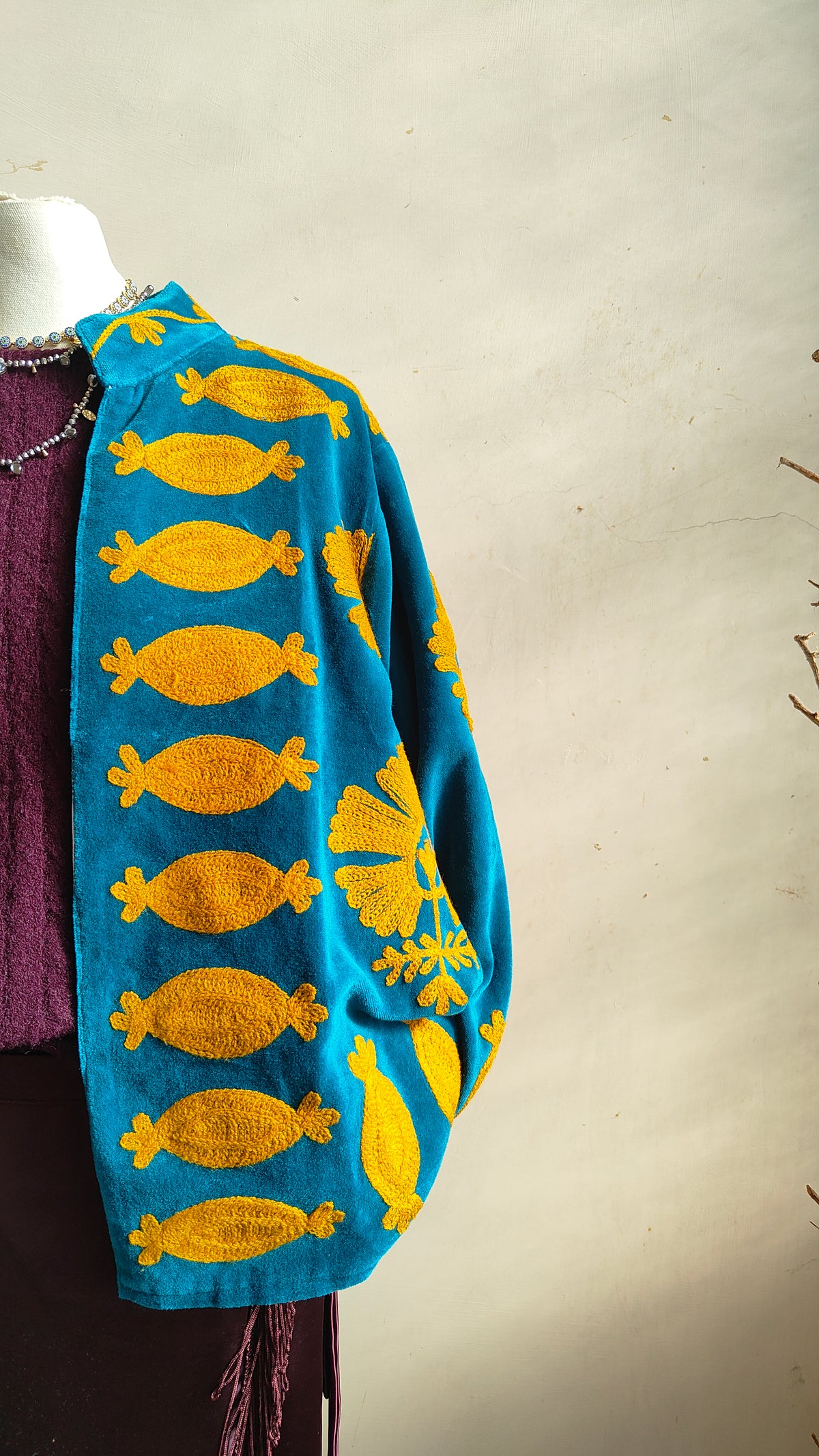 Giacca Boho con Tasche Laterali