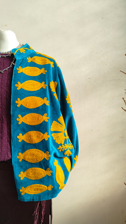 Giacca Boho con Tasche Laterali